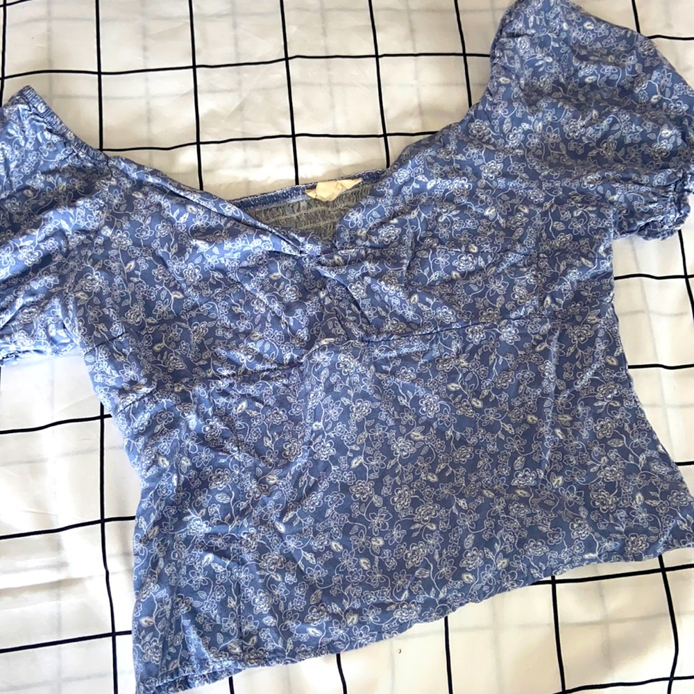 The General Good Blue Floral Blouse Top